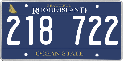 RI license plate 218722