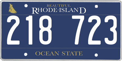RI license plate 218723