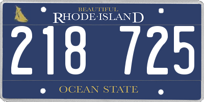 RI license plate 218725