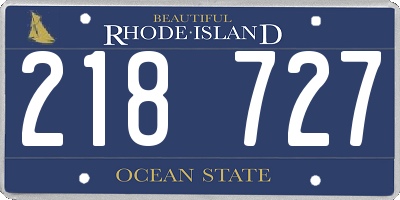 RI license plate 218727
