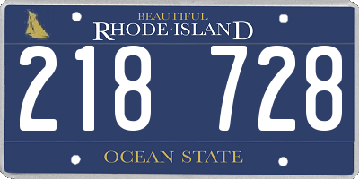 RI license plate 218728