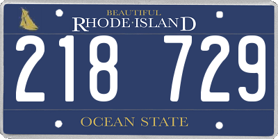 RI license plate 218729