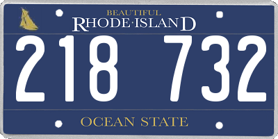 RI license plate 218732