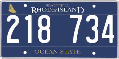 RI license plate 218734