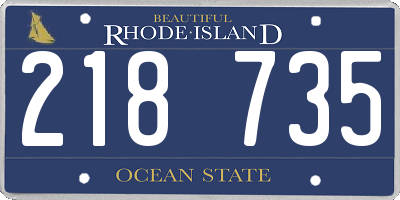 RI license plate 218735