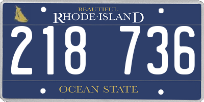 RI license plate 218736