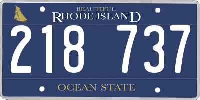 RI license plate 218737