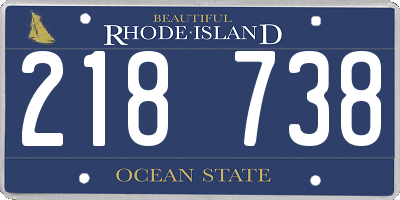 RI license plate 218738