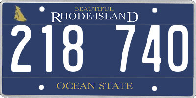 RI license plate 218740