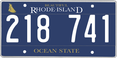 RI license plate 218741
