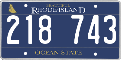 RI license plate 218743