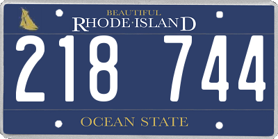 RI license plate 218744