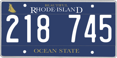 RI license plate 218745