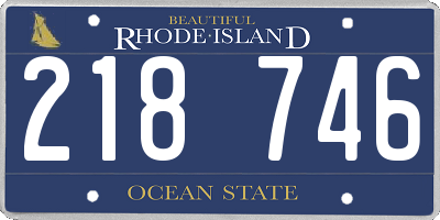 RI license plate 218746
