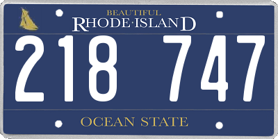 RI license plate 218747