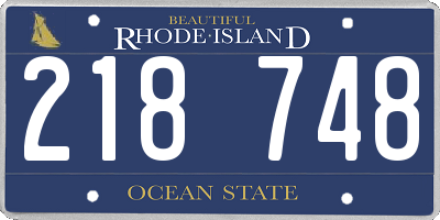 RI license plate 218748