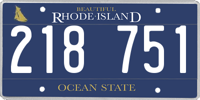 RI license plate 218751