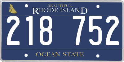 RI license plate 218752