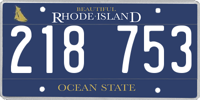RI license plate 218753