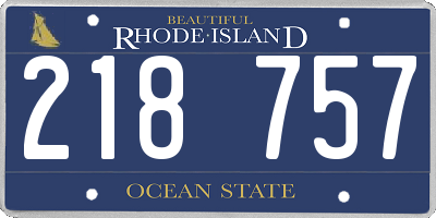 RI license plate 218757