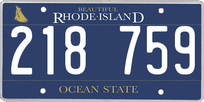 RI license plate 218759