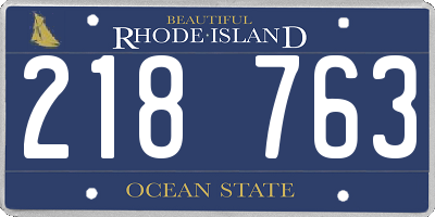 RI license plate 218763