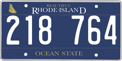 RI license plate 218764