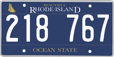 RI license plate 218767
