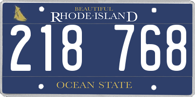 RI license plate 218768