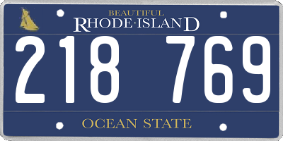 RI license plate 218769