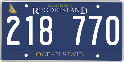 RI license plate 218770