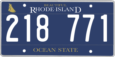RI license plate 218771