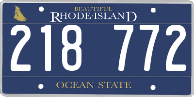 RI license plate 218772