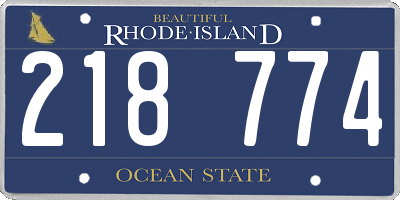 RI license plate 218774