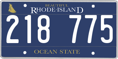 RI license plate 218775