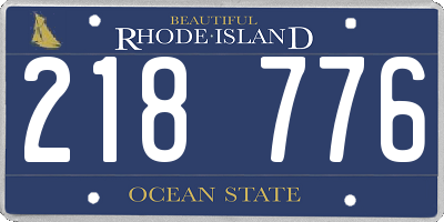 RI license plate 218776