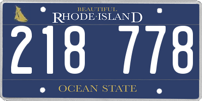 RI license plate 218778