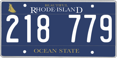 RI license plate 218779