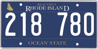 RI license plate 218780