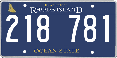 RI license plate 218781