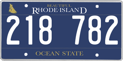 RI license plate 218782