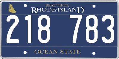 RI license plate 218783