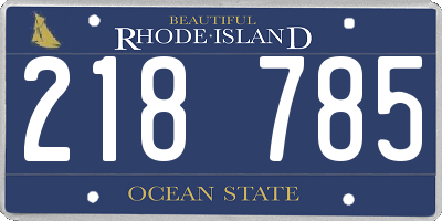 RI license plate 218785