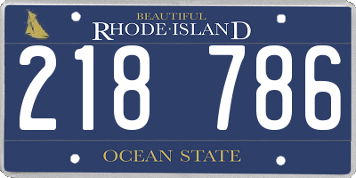 RI license plate 218786