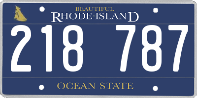 RI license plate 218787
