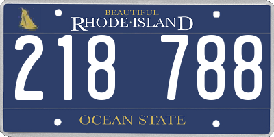RI license plate 218788