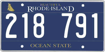 RI license plate 218791
