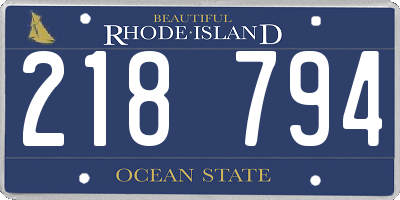 RI license plate 218794