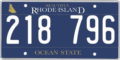 RI license plate 218796