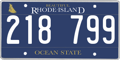 RI license plate 218799